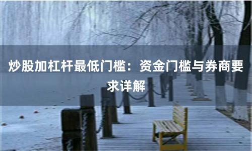 炒股加杠杆最低门槛:资金门槛与券商要求详解